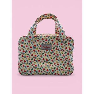 Original Cath Kidston Sweet Cherry Print Vtg Inspired Boxy Coated Travel Bag